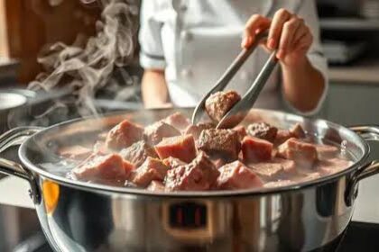 menjaga keutuhan bentuk daging presto
