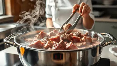 menjaga keutuhan bentuk daging presto