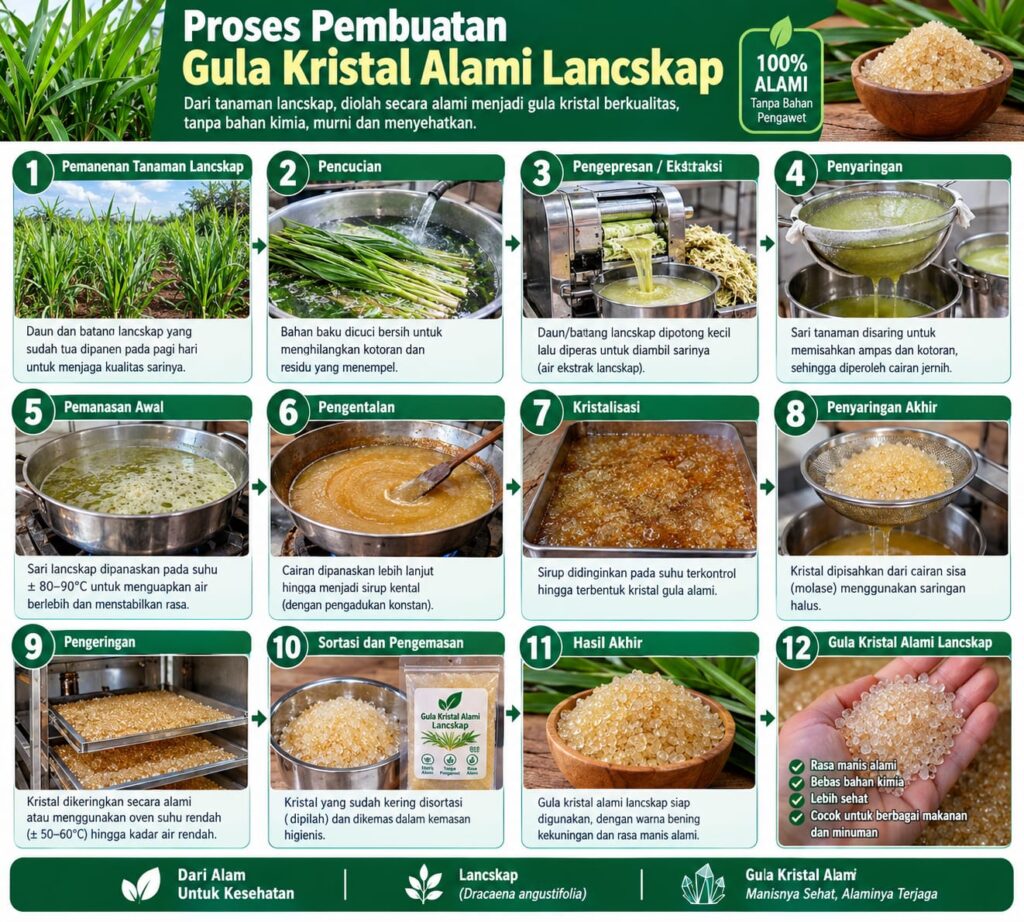 proses pembuatan kristal gula alami