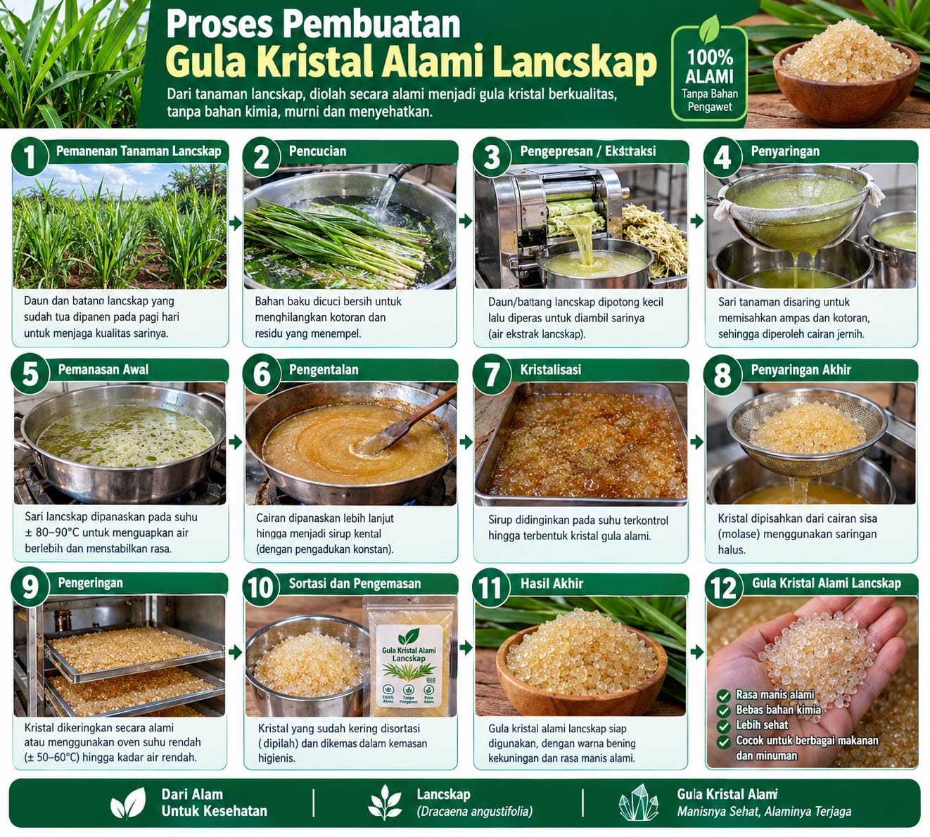 proses pembuatan kristal gula alami