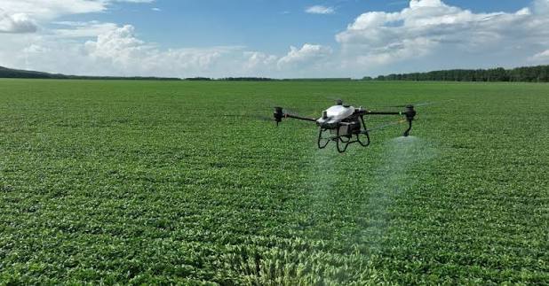 jarak drone dari tanaman